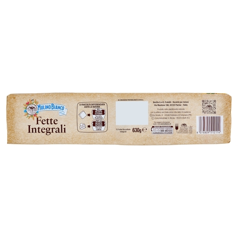 Mulino Bianco Fette Biscottate Integrali Ricche di Fibre 630g