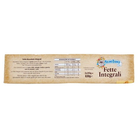 Mulino Bianco Fette Biscottate Integrali Ricche di Fibre 630g