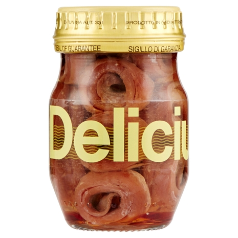 Delicius Filetti di Alici arrotolati in olio di oliva (43%) 90 g