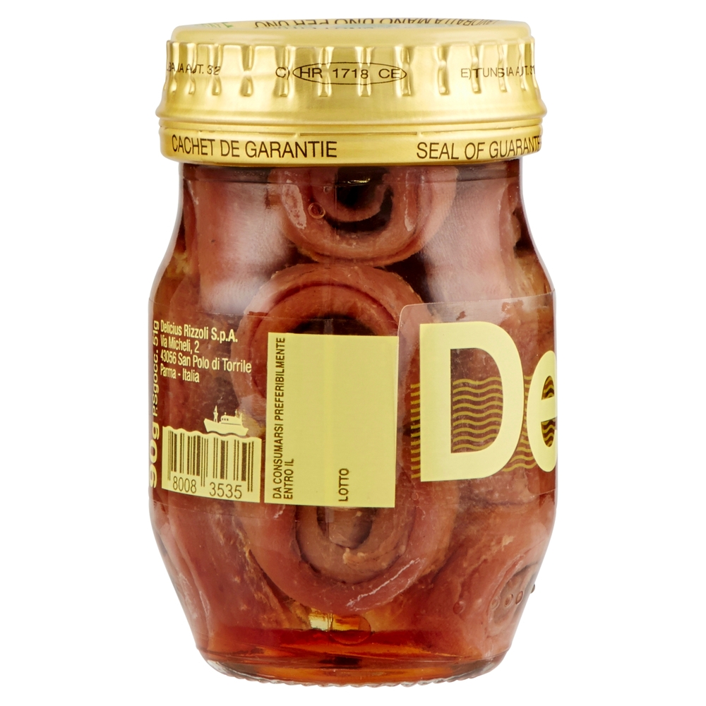 Delicius Filetti di Alici arrotolati in olio di oliva (43%) 90 g