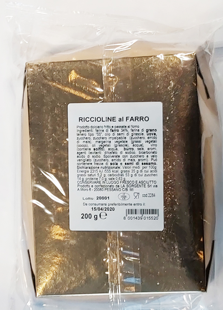 la Sorgente Riccioline al farro 200 g