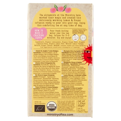 Ministry of Tea Organic Lemon & Ginger Infusion 20 x 1,75 g