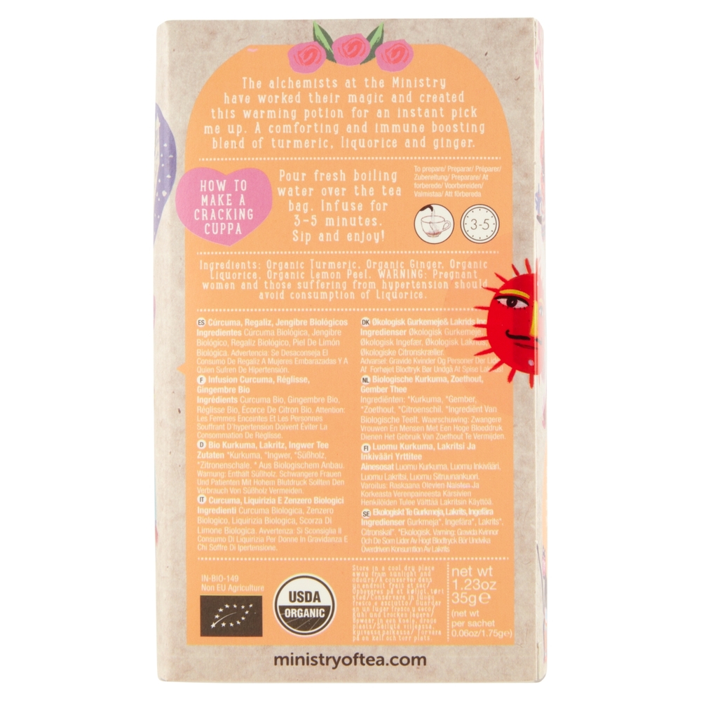 Ministry of Tea Organic Turmeric, Liquorice & Ginger Tea 20 x 1,75 g