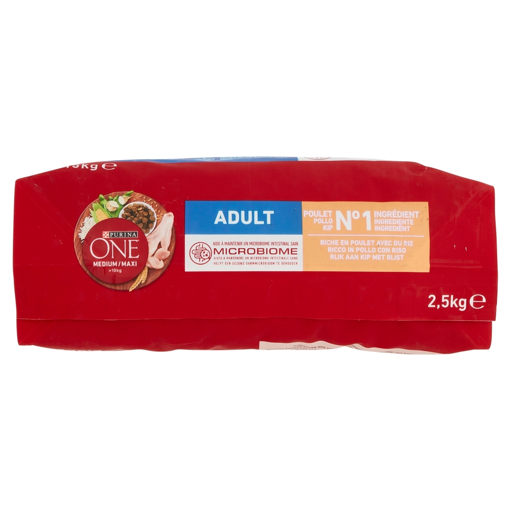 PURINA ONE Medium/Maxi Adult Ricco in Pollo con Riso 2,5 kg