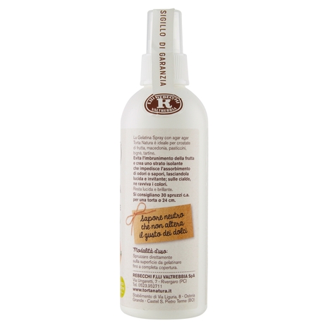 F.lli Rebecchi Valtrebbia torta Natura Gelatina Spray Trasparente con Agar Agar 200 ml