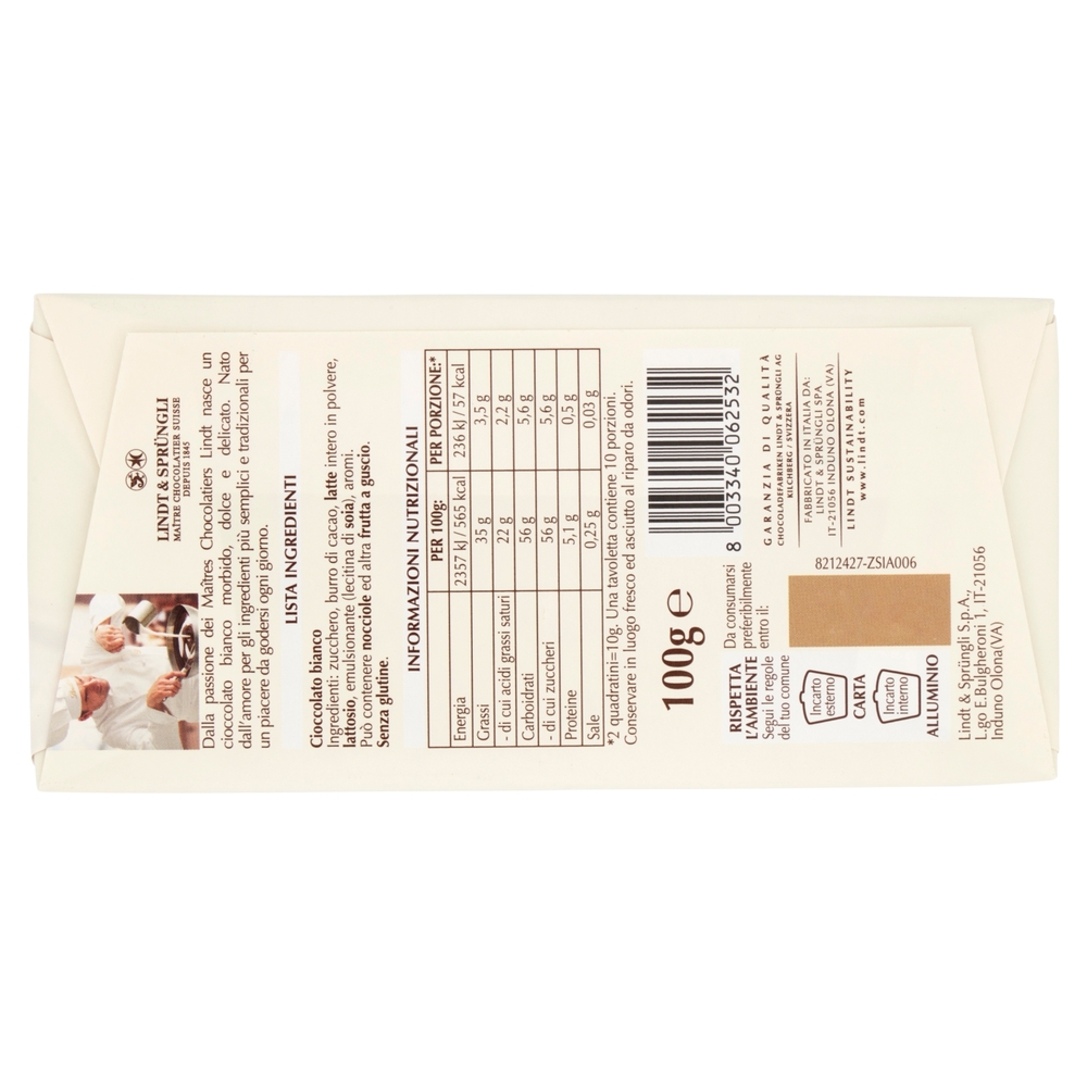 Lindt Gamme Bleue Tavoletta Cioccolato bianco 100  g