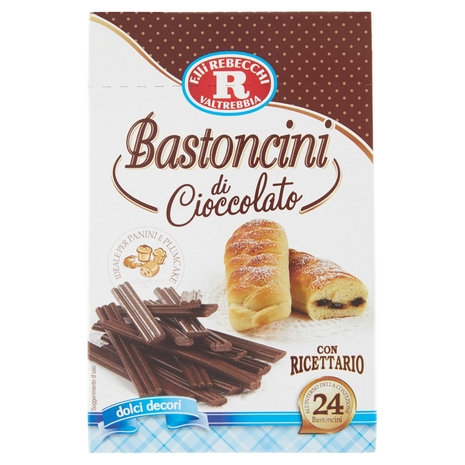 F.lli Rebecchi Valtrebbia dolci decori Bastoncini di Cioccolato 24 Bastoncini 75 g