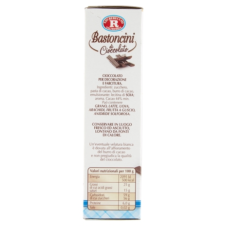 F.lli Rebecchi Valtrebbia dolci decori Bastoncini di Cioccolato 24 Bastoncini 75 g