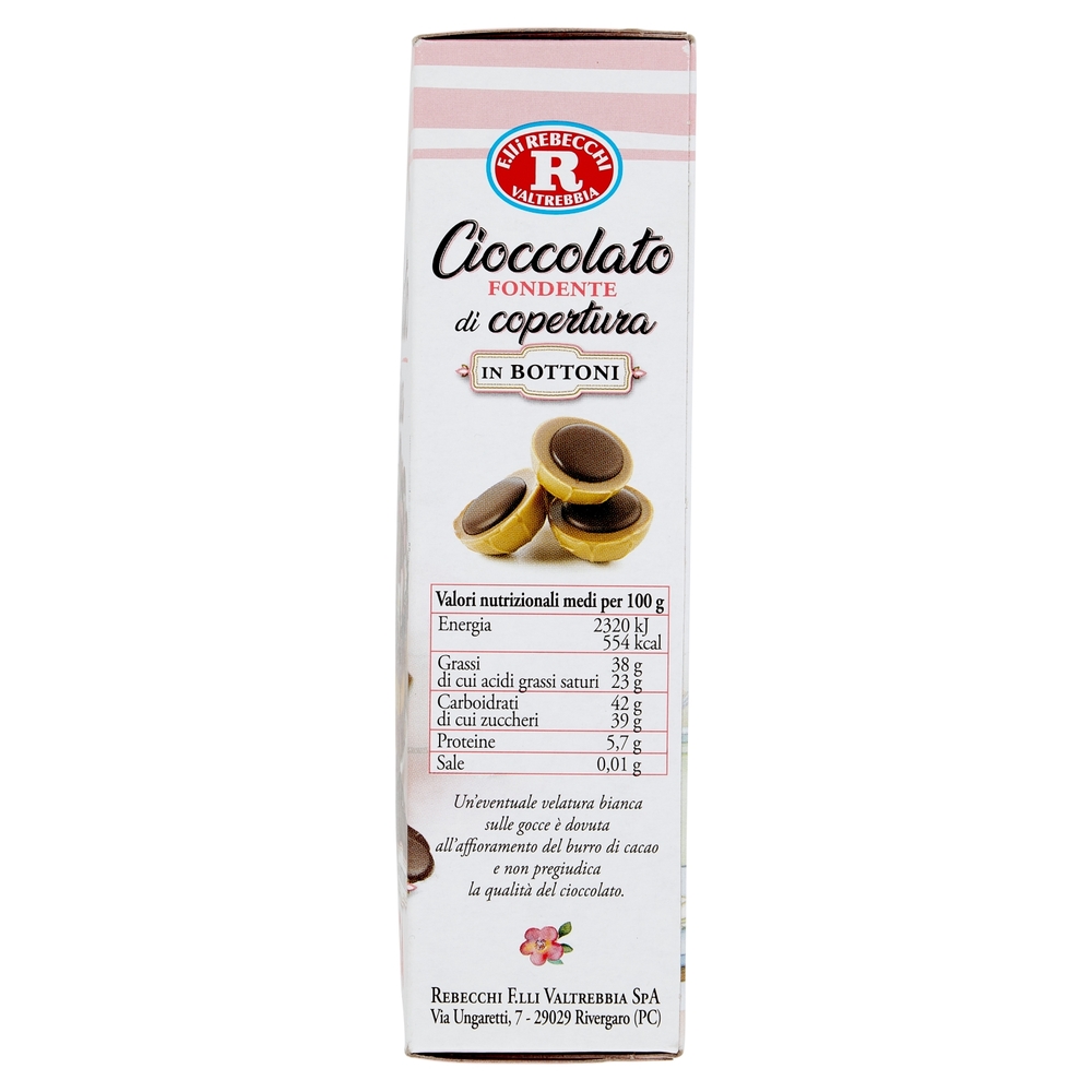 Mariarosa Cioccolato Fondente di copertura in Bottoni 125 g