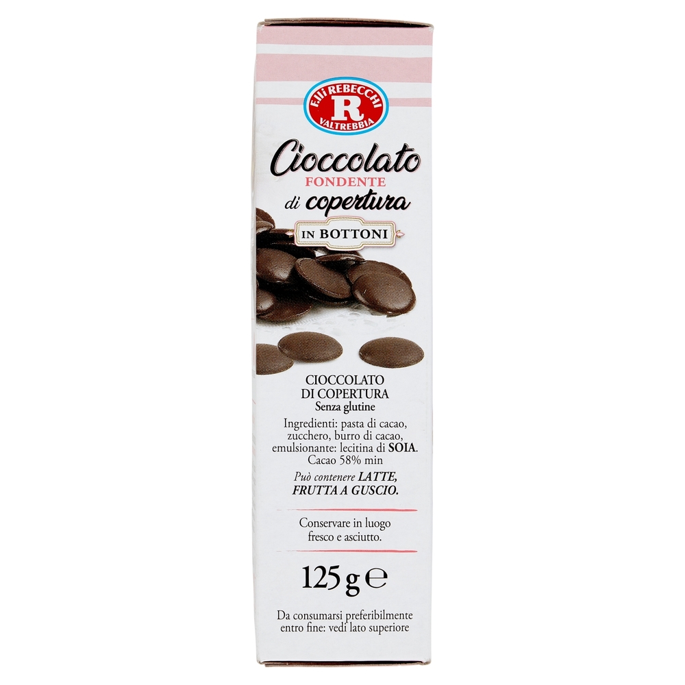 Mariarosa Cioccolato Fondente di copertura in Bottoni 125 g