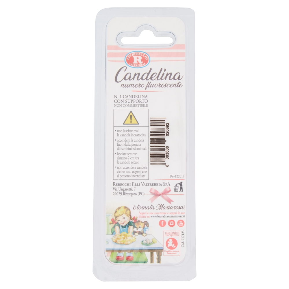 Mariarosa Candelina numero fluorescente arancione