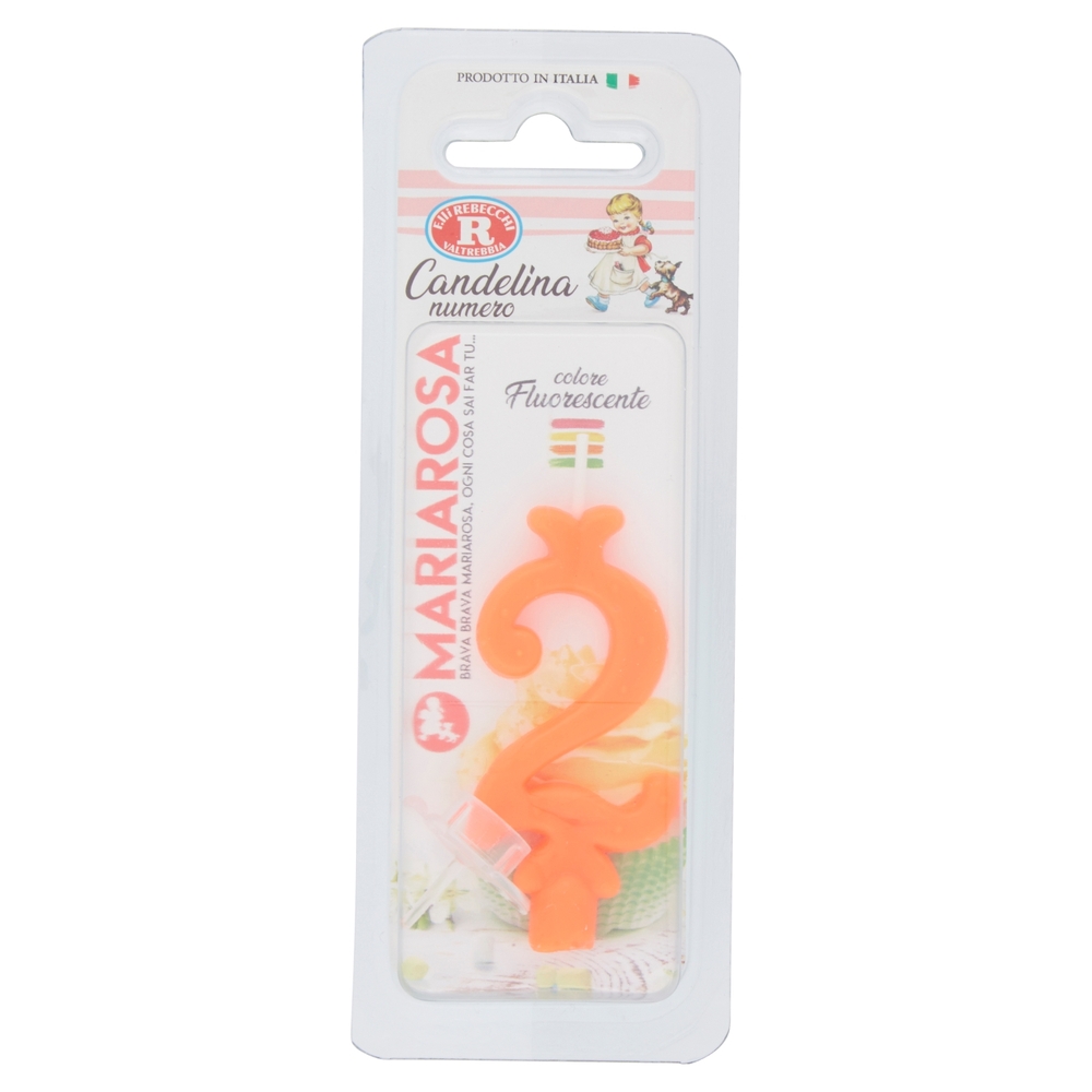 Mariarosa Candelina numero fluorescente arancione