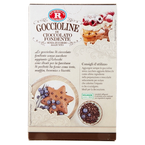 F.lli Rebecchi Valtrebbia Pasticceria Creativa Goccioline di Cioccolato Fondente 125 g