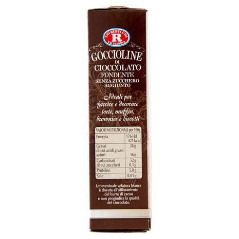 F.lli Rebecchi Valtrebbia Pasticceria Creativa Goccioline di Cioccolato Fondente 125 g