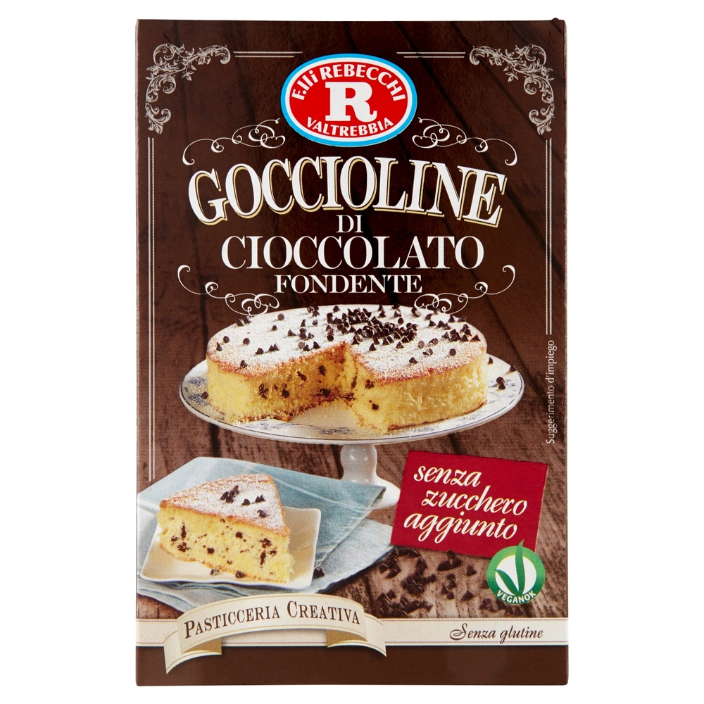 F.lli Rebecchi Valtrebbia Pasticceria Creativa Goccioline di Cioccolato Fondente 125 g