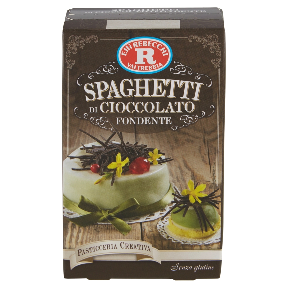 F.lli Rebecchi Valtrebbia Pasticceria Creativa Spaghetti di Cioccolato Fondente 50 g