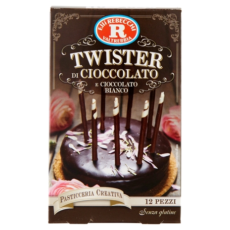 F.lli Rebecchi Valtrebbia Pasticceria Creativa Twister di Cioccolato e Cioccolato Bianco 42 g
