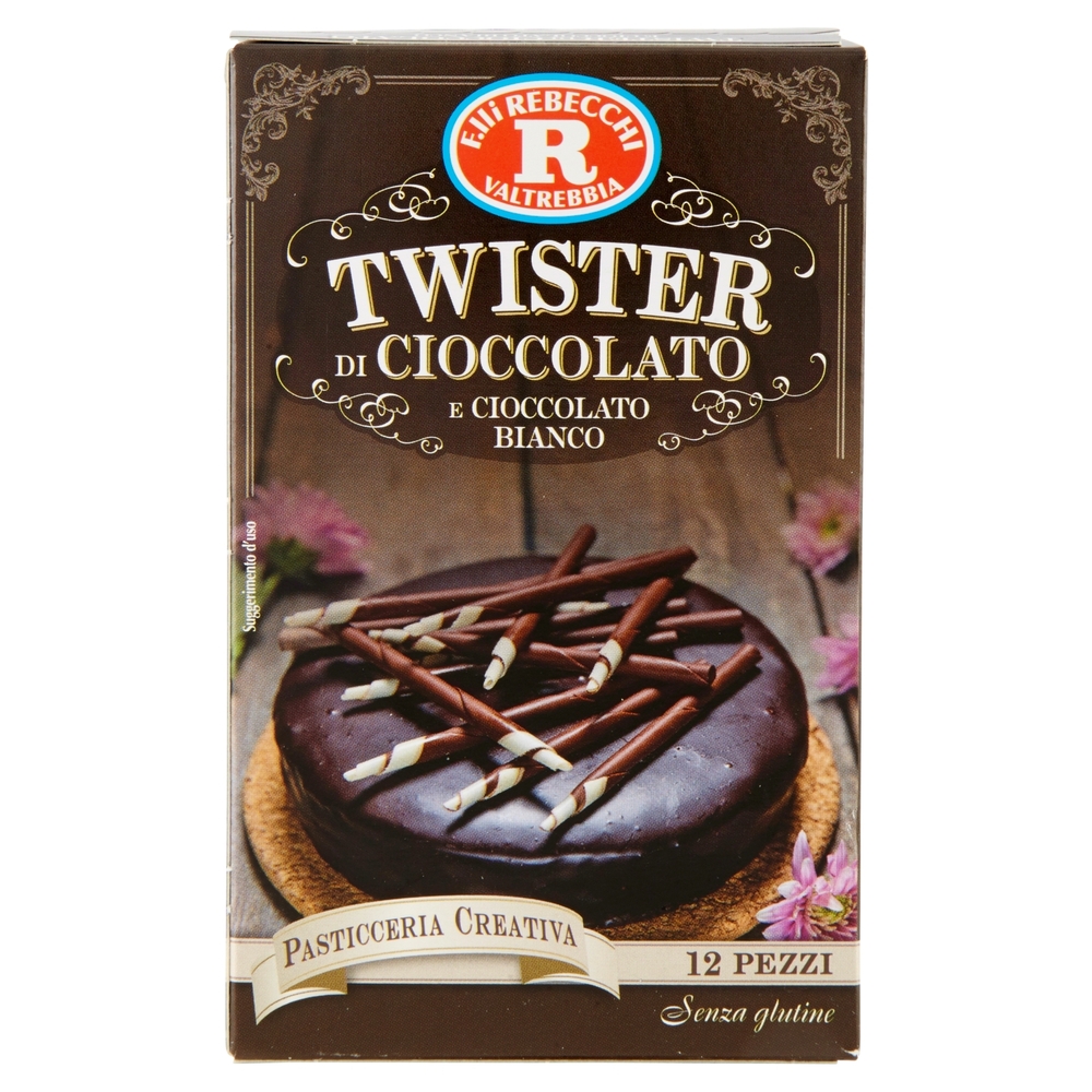 F.lli Rebecchi Valtrebbia Pasticceria Creativa Twister di Cioccolato e Cioccolato Bianco 42 g