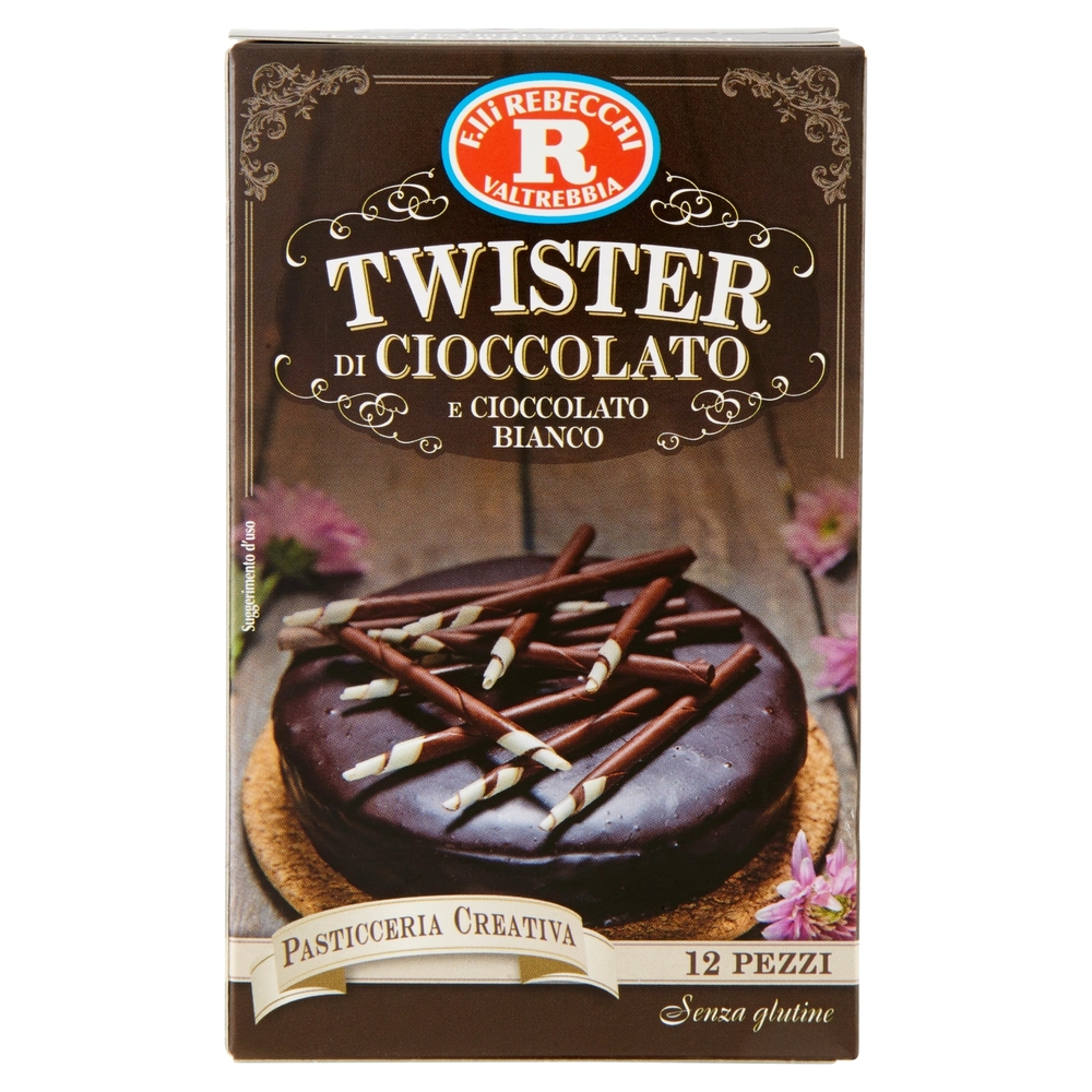 F.lli Rebecchi Valtrebbia Pasticceria Creativa Twister di Cioccolato e Cioccolato Bianco 42 g