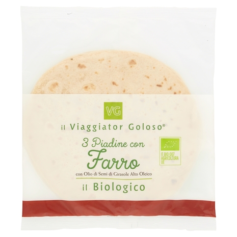 3 PIADINE CON FARRO con Olio di Semi di Girasole Alto Oleico il Viaggiator Goloso il Biologico