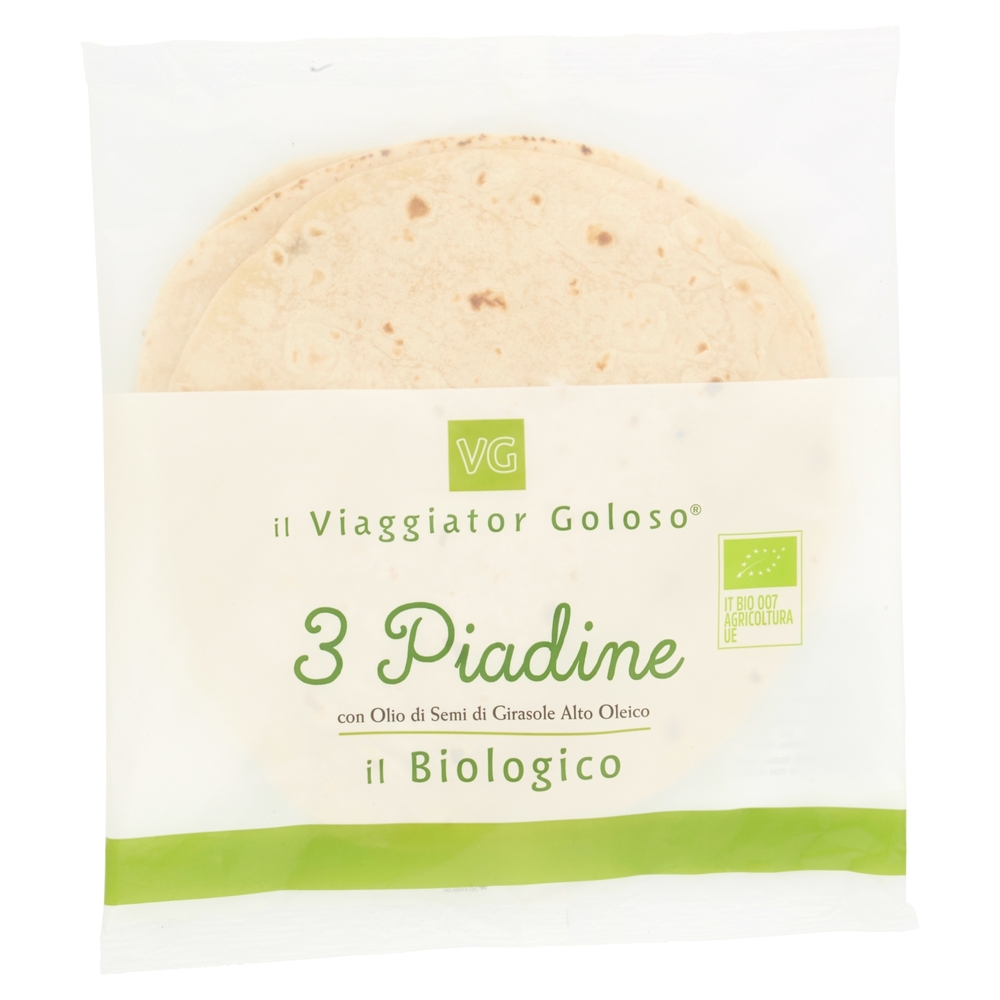 3 PIADINE con Olio di Semi di Girasole Alto Oleico il Viaggiator Goloso il Biologico