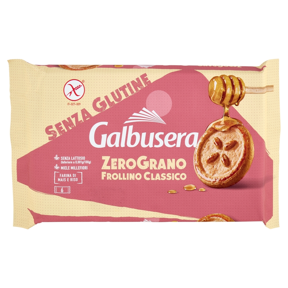 Galbusera ZeroGrano Senza Glutine con Miele Millefiori 6 x 36,7 g