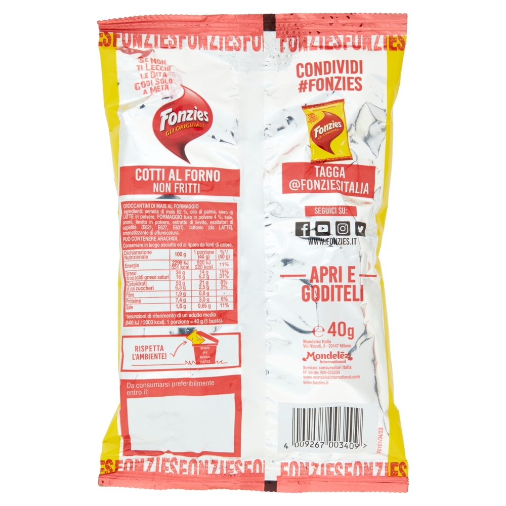 Fonzies Gli Originali Croccantini di Mais al Formaggio - 40g