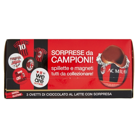 3 Ovetti di Cioccolato al Latte con Sorpresa Milan 3 x 20 g