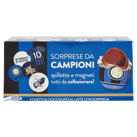 3 Ovetti di Cioccolato al Latte con Sorpresa Inter 3 x 20 g