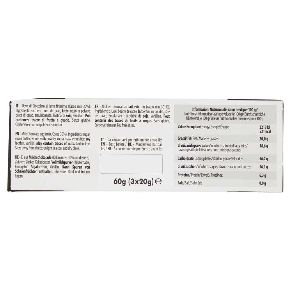 3 Ovetti di Cioccolato al Latte con Sorpresa Juventus 3 x 20 g