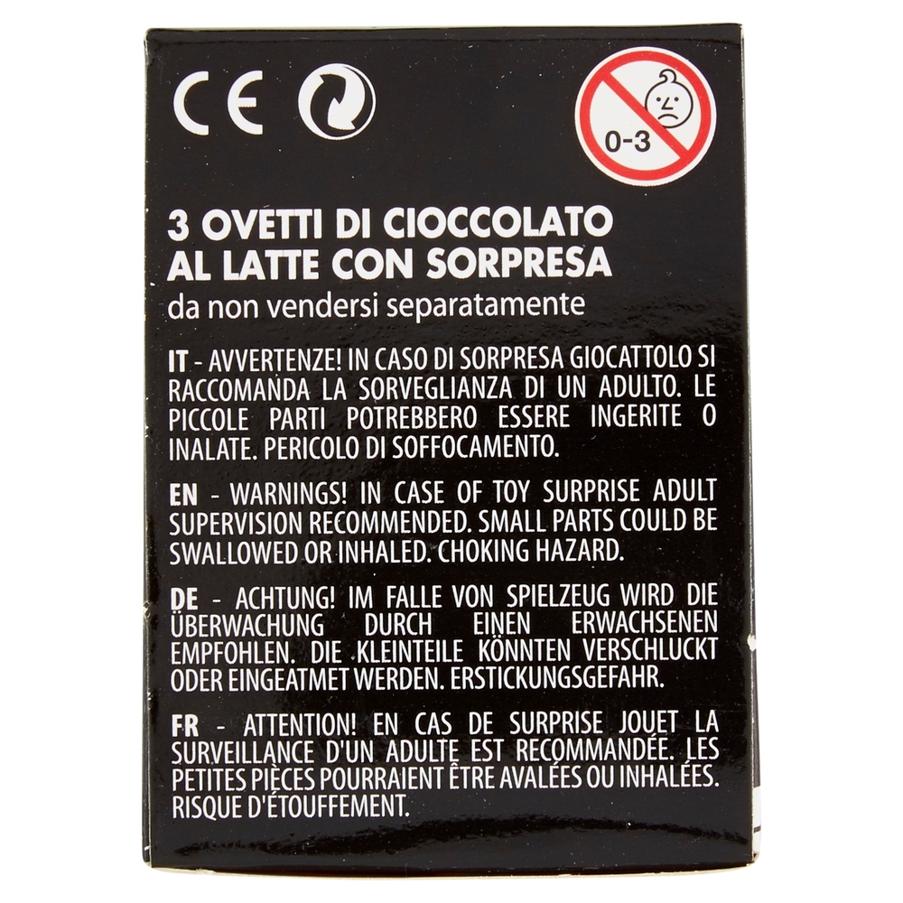 3 Ovetti di Cioccolato al Latte con Sorpresa Juventus 3 x 20 g