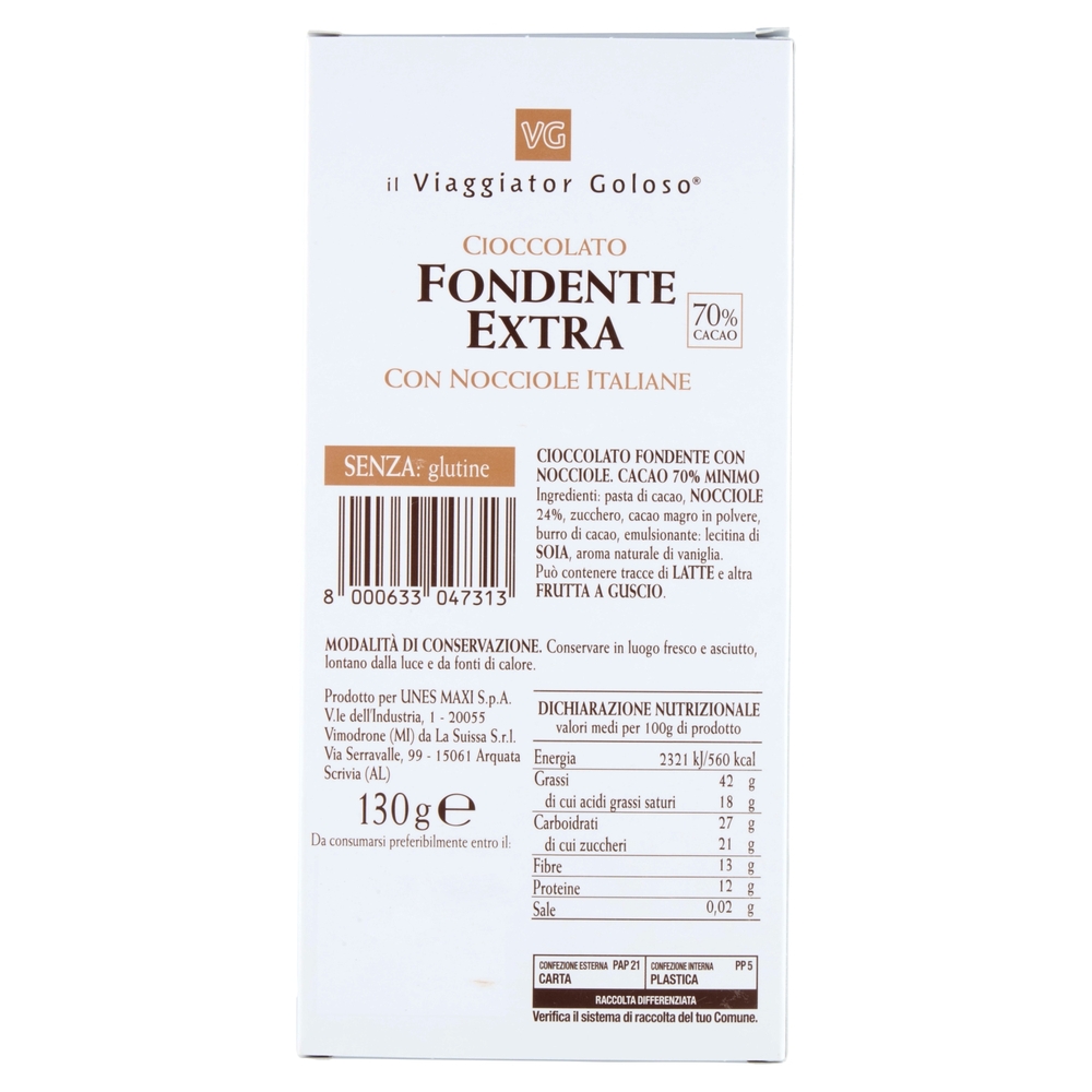 Cioccolato Fondente Extra Il Viaggiator Goloso