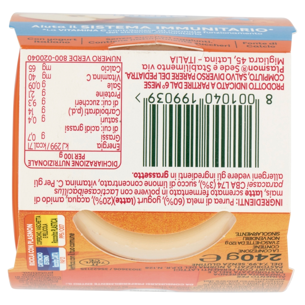 Plasmon la Merenda Mela e Yogurt Nutri mune 2 x 120 g