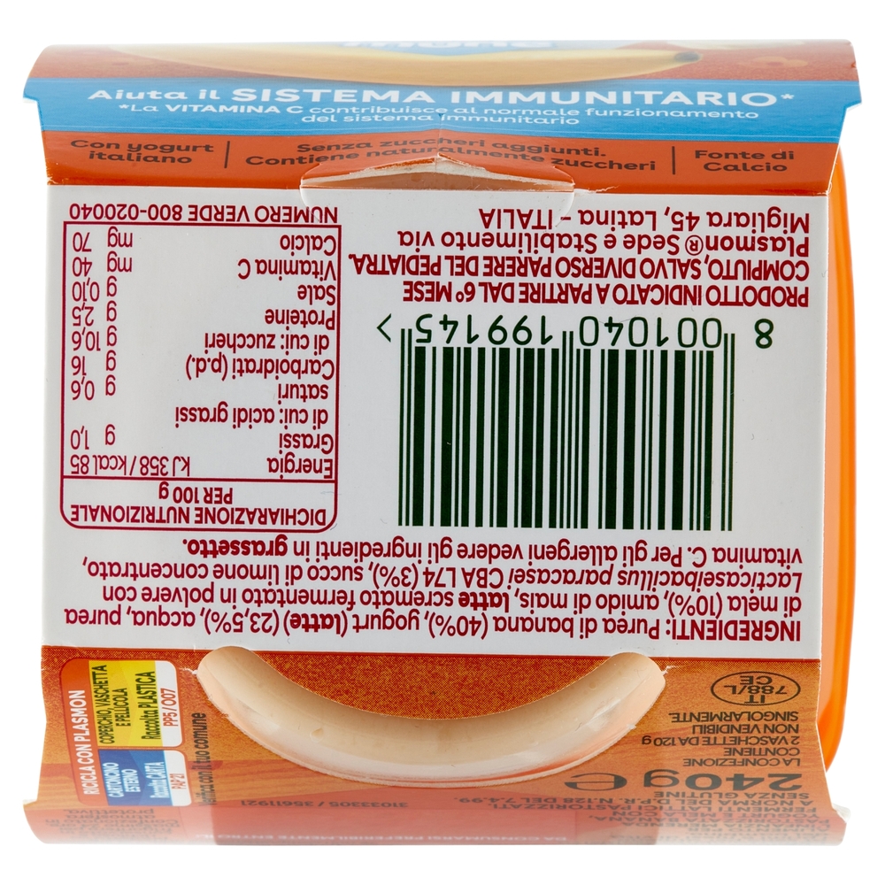 Plasmon la Merenda Banana e Yogurt Nutri mune 240 g