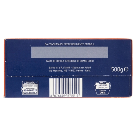 Barilla Pasta Integrale Fusilli 100% grano italiano 500 g