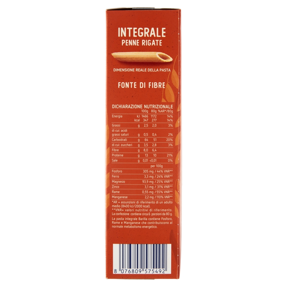 Barilla Pasta Integrale Penne Rigate 100% grano italiano 500 g