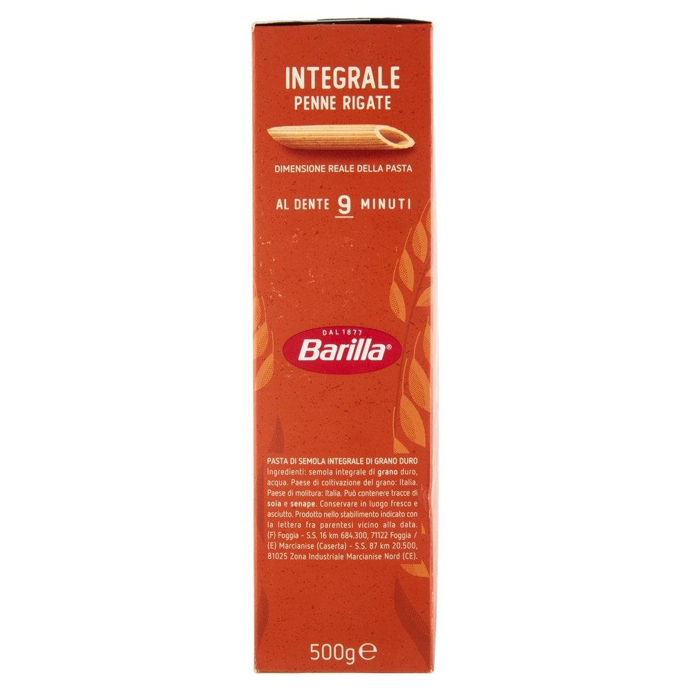 Barilla Pasta Integrale Penne Rigate 100% grano italiano 500 g