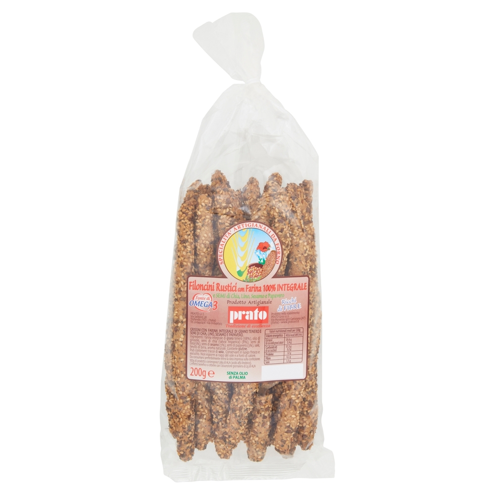 prato Filoncini Rustici con Farina 100% Integrale 200 g