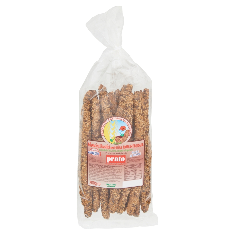 prato Filoncini Rustici con Farina 100% Integrale 200 g