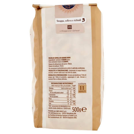 Conchiglie Rigate n.92 di Gragnano IGP Il Viaggiator Goloso