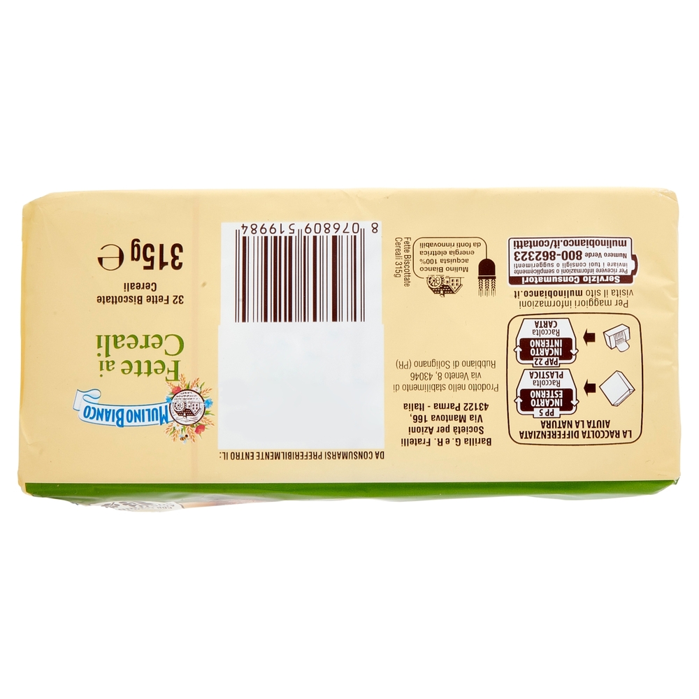 Mulino Bianco Fette Biscottate ai Cereali 315g