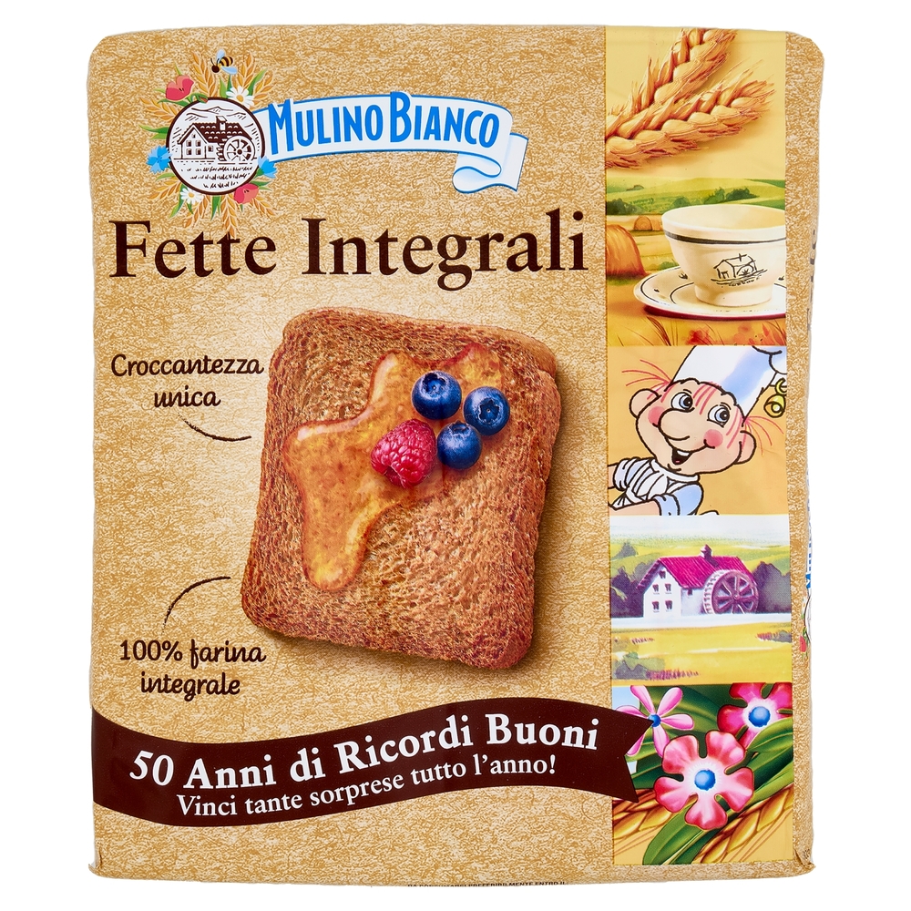 Mulino Bianco Fette Biscottate Integrali Ricche di Fibre 315g