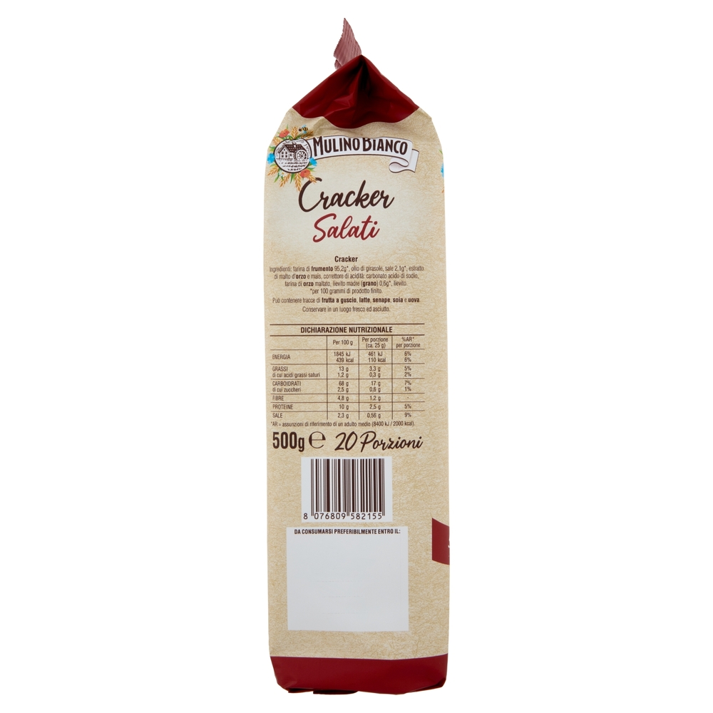 Mulino Bianco Cracker Salati con Farina Sostenibile 500g