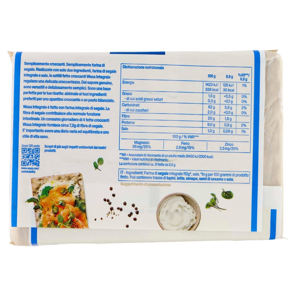 Wasa Integrale Cracker con Solo Due Ingredienti 270g