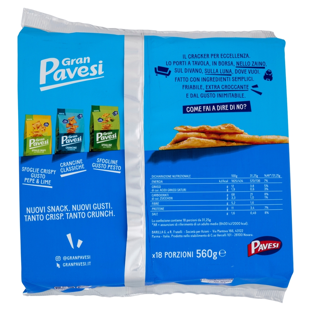 Gran Pavesi il Cracker Salato senza Granelli di Sale in Superficie 560g