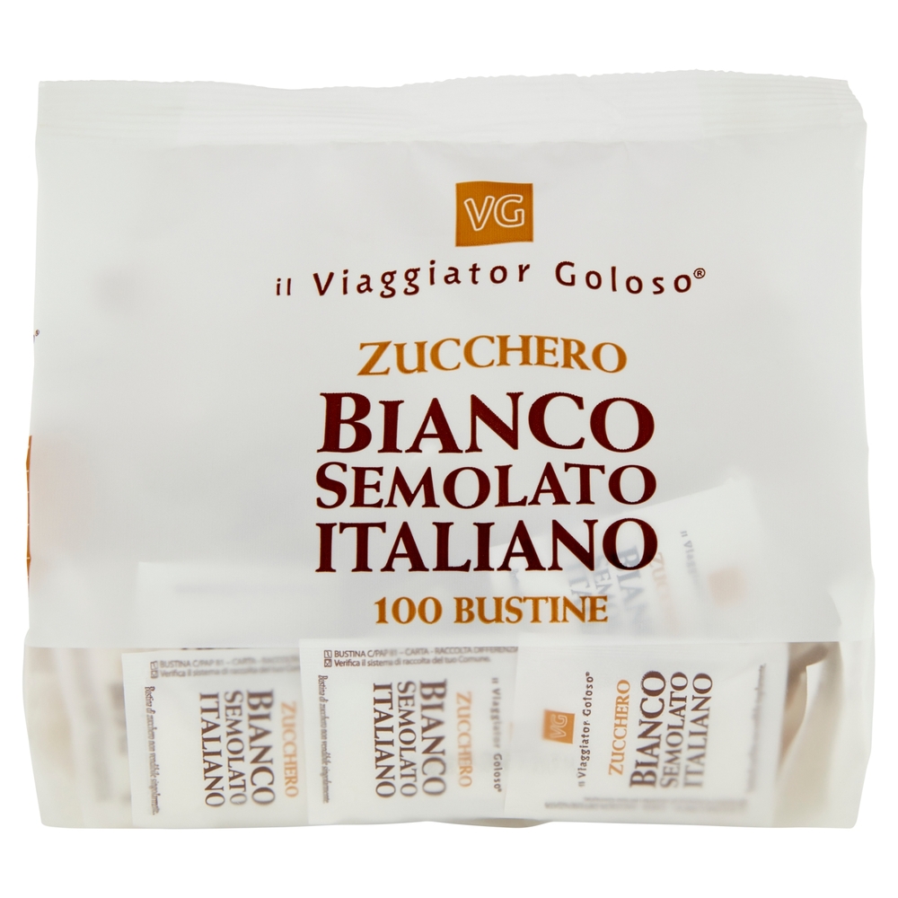 Zucchero Bianco Semolato Italiano 100 Bustine Il Viaggiator Goloso