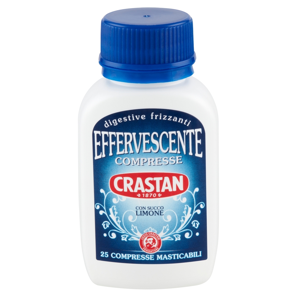 Crastan Effervescente Compresse con Succo di Limone 25 Compresse Masticabili 25 g