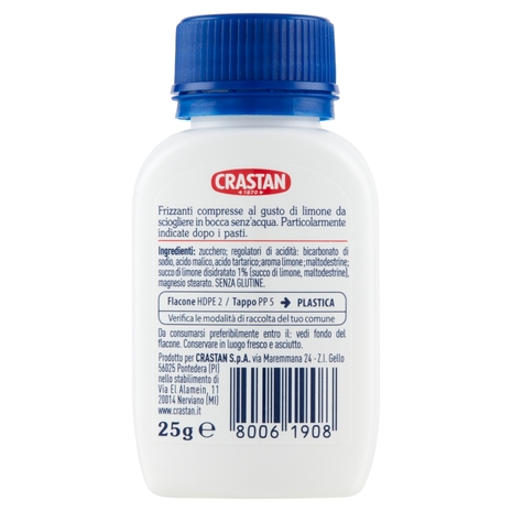 Crastan Effervescente Compresse con Succo di Limone 25 Compresse Masticabili 25 g