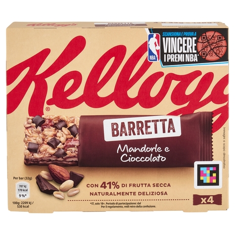 Kellogg's Barretta Mandorle e Cioccolato 4 x 32 g