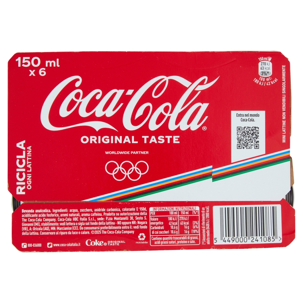 COCA-COLA Original Taste Lattina 6 x 150 ml